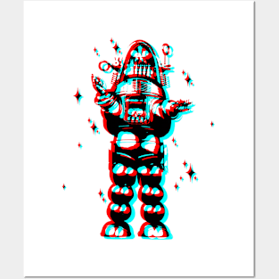 Retro 3D Glasses Style - Robby the Robot 2.0 Posters and Art